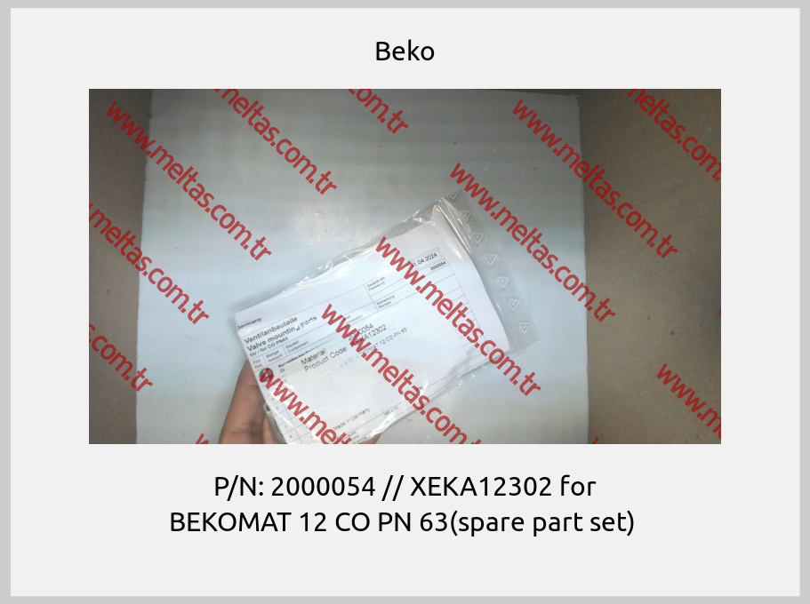 Beko-P/N: 2000054 // XEKA12302 for BEKOMAT 12 CO PN 63(spare part set) 