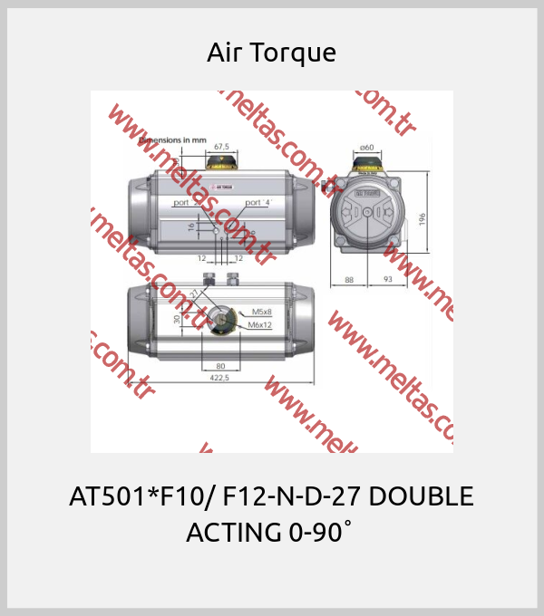 Air Torque - AT501*F10/ F12-N-D-27 DOUBLE ACTING 0-90˚ 