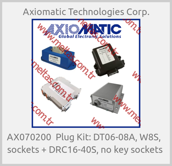 Axiomatic Technologies Corp.-AX070200  Plug Kit: DT06-08A, W8S,   sockets + DRC16-40S, no key sockets 