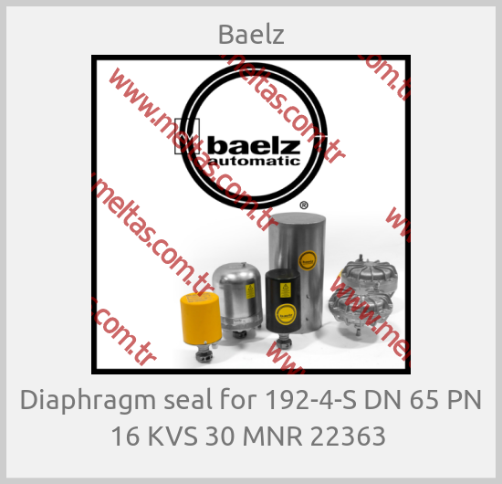 Baelz-Diaphragm seal for 192-4-S DN 65 PN 16 KVS 30 MNR 22363 