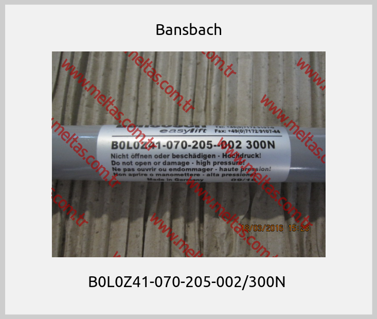 Bansbach - B0L0Z41-070-205-002/300N 