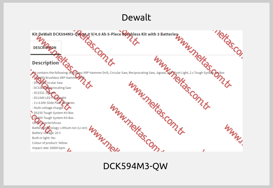 Dewalt - DCK594M3-QW 