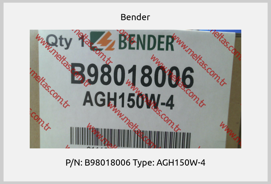 Bender - P/N: B98018006 Type: AGH150W-4