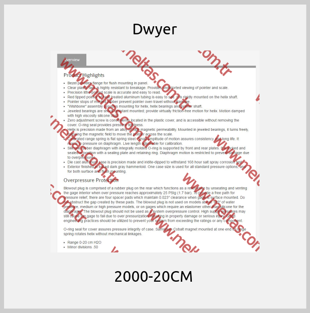 Dwyer-2000-20CM 