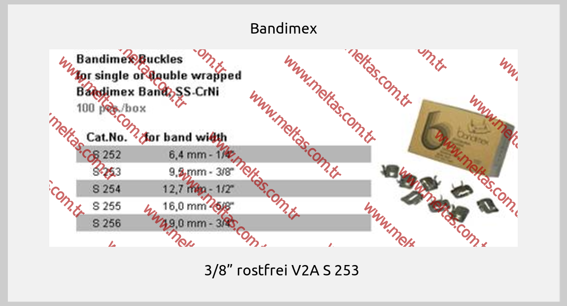 Bandimex - 3/8” rostfrei V2A S 253 