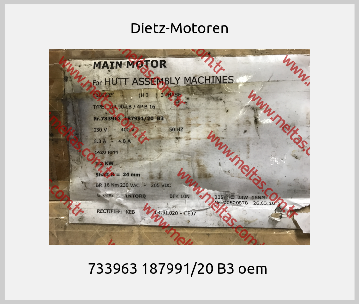 Dietz-Motoren - 733963 187991/20 B3 oem 