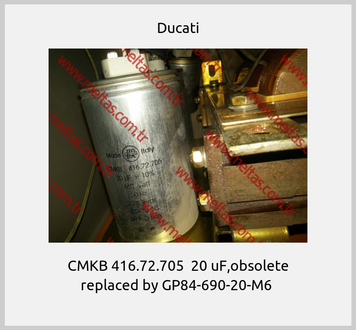 Ducati-CMKB 416.72.705  20 uF,obsolete replaced by GP84-690-20-M6 