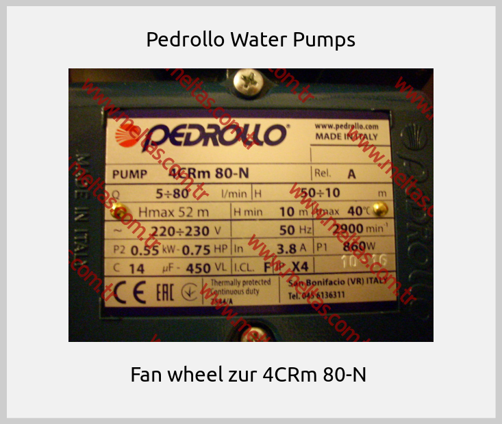 Pedrollo Water Pumps - Fan wheel zur 4CRm 80-N 