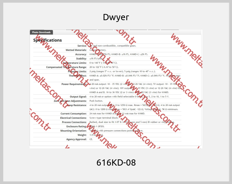 Dwyer - 616KD-08