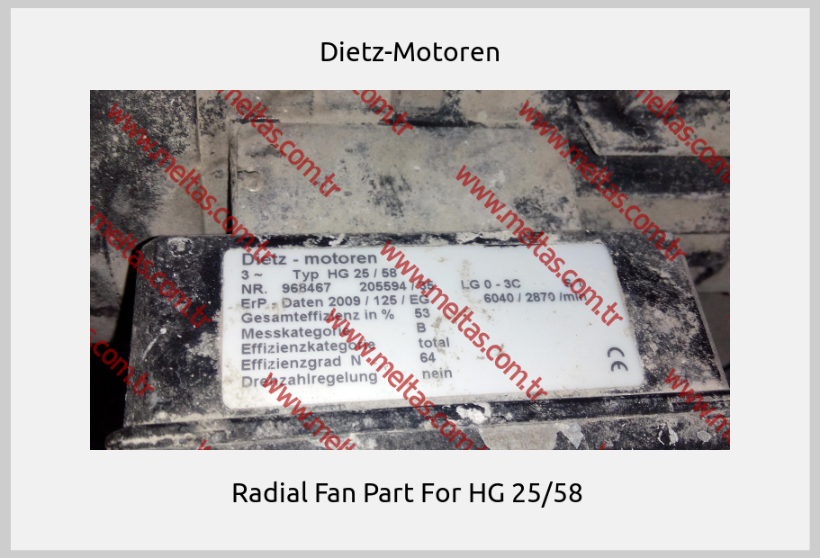 Dietz-Motoren - Radial Fan Part For HG 25/58 