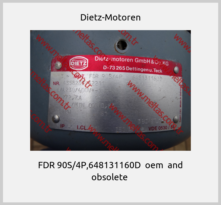 Dietz-Motoren - FDR 90S/4P,648131160D  oem  and obsolete 