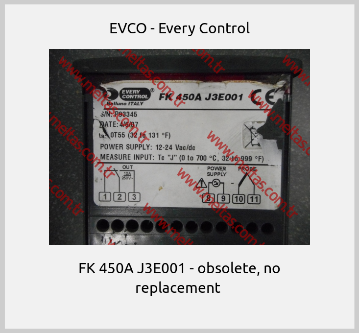 EVCO - Every Control - FK 450A J3E001 - obsolete, no replacement 