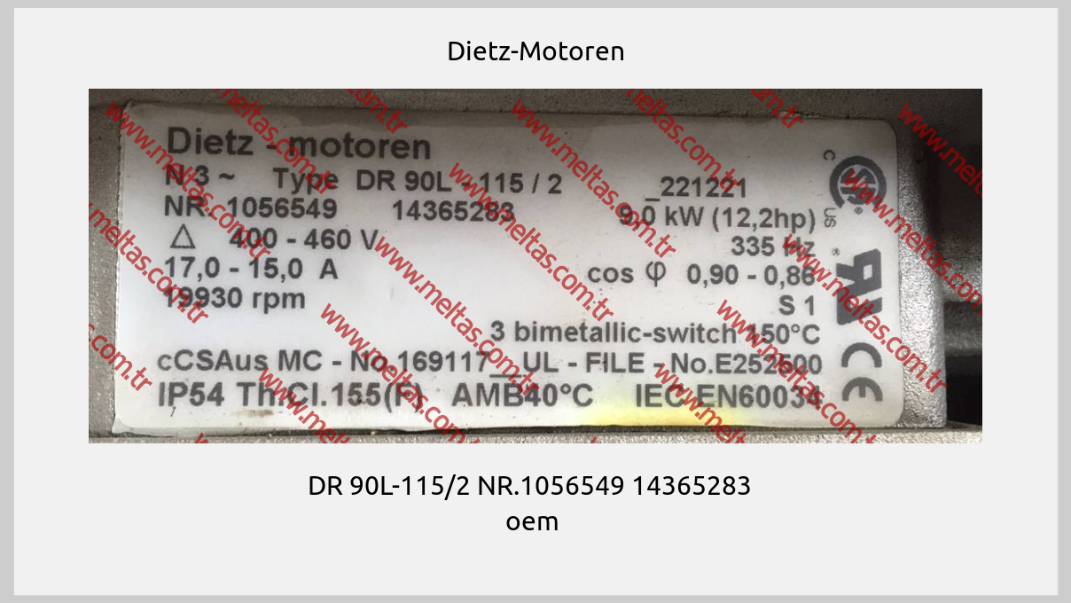 Dietz-Motoren -  DR 90L-115/2 NR.1056549 14365283   oem 