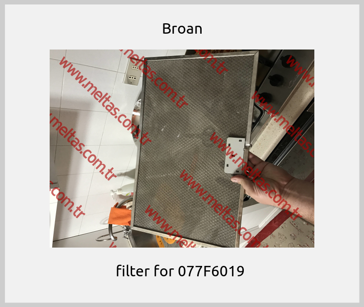 Broan - filter for 077F6019 