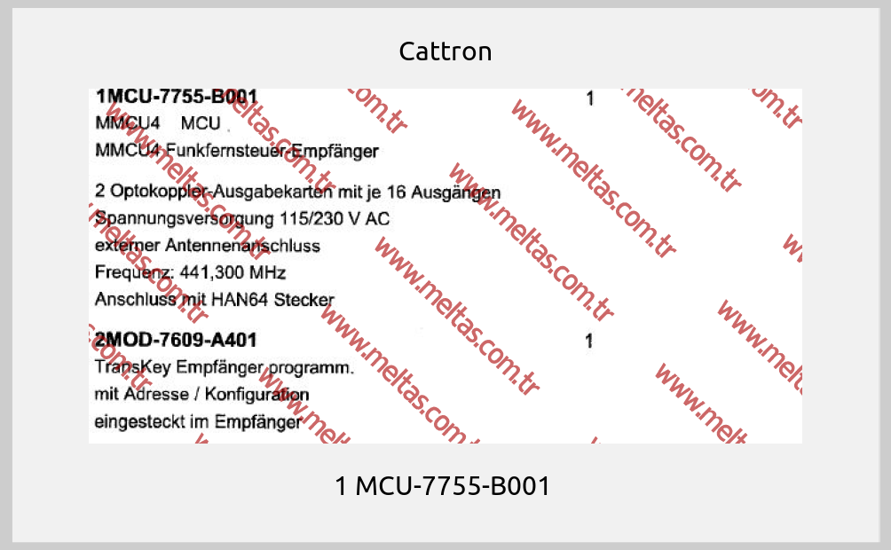 Cattron - 1 MCU-7755-B001 