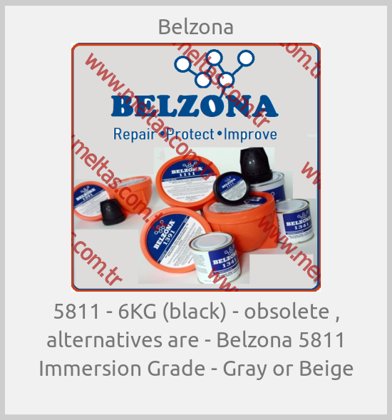 Belzona - 5811 - 6KG (black) - obsolete , alternatives are - Belzona 5811 Immersion Grade - Gray or Beige