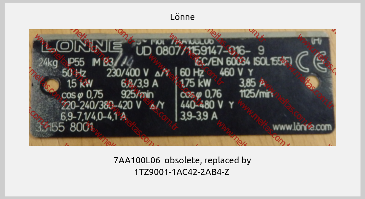 Lönne - 7AA100L06  obsolete, replaced by 1TZ9001-1AC42-2AB4-Z 