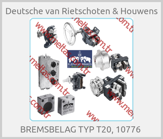 Deutsche van Rietschoten & Houwens-BREMSBELAG TYP T20, 10776 