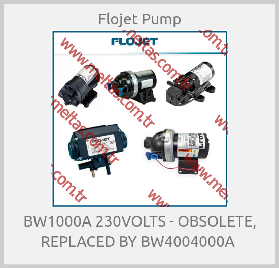 Flojet Pump - BW1000A 230VOLTS - OBSOLETE, REPLACED BY BW4004000A 