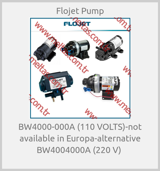 Flojet Pump-BW4000-000A (110 VOLTS)-not available in Europa-alternative BW4004000A (220 V) 