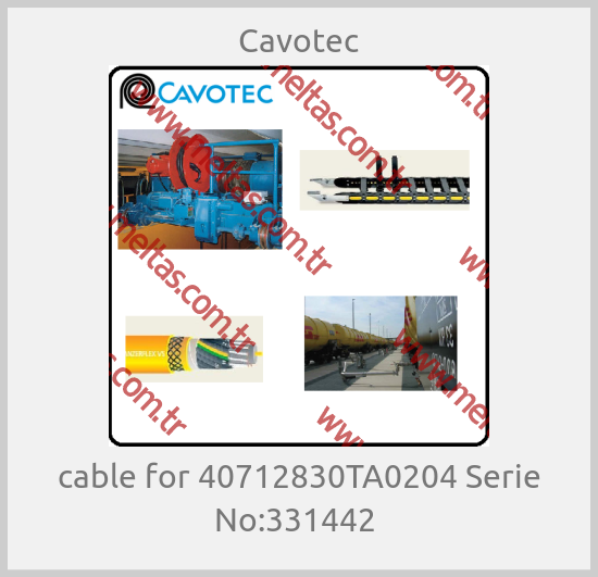 Cavotec - cable for 40712830TA0204 Serie No:331442 