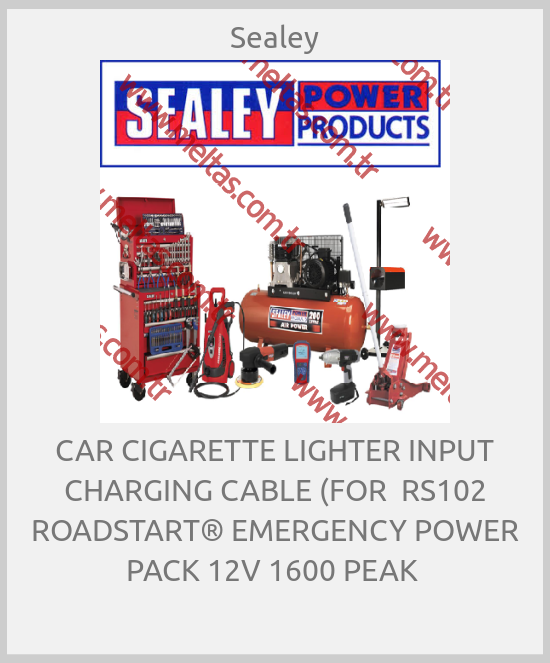 Sealey - CAR CIGARETTE LIGHTER INPUT CHARGING CABLE (FOR  RS102 ROADSTART® EMERGENCY POWER PACK 12V 1600 PEAK 