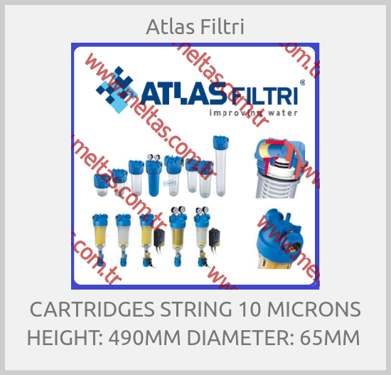 Atlas Filtri-CARTRIDGES STRING 10 MICRONS HEIGHT: 490MM DIAMETER: 65MM 