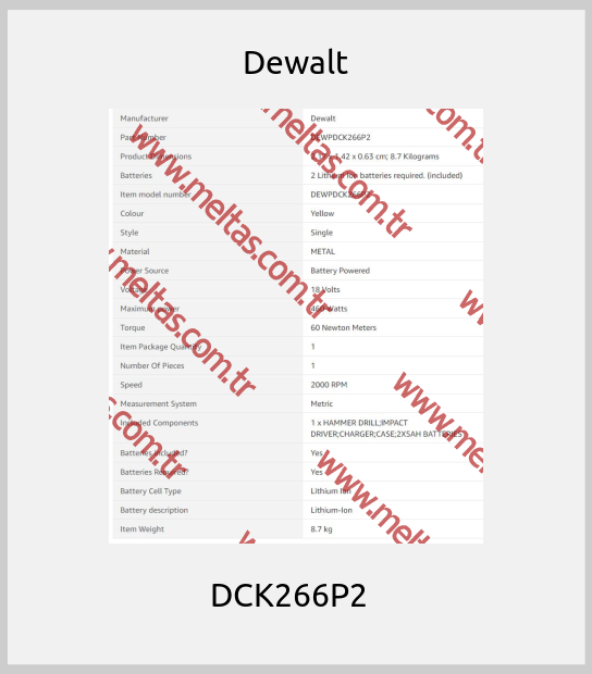 Dewalt - DCK266P2  
