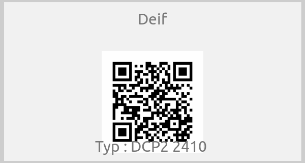 Deif - Typ : DCP2 2410 
