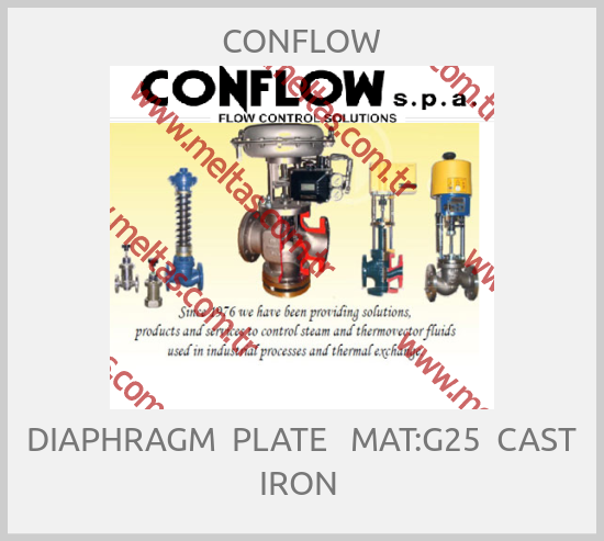 CONFLOW - DIAPHRAGM  PLATE   MAT:G25  CAST IRON 