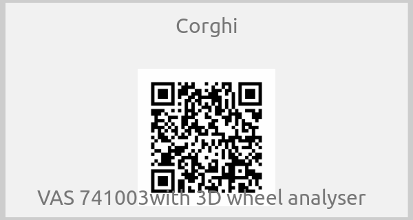 Corghi - VAS 741003with 3D wheel analyser  