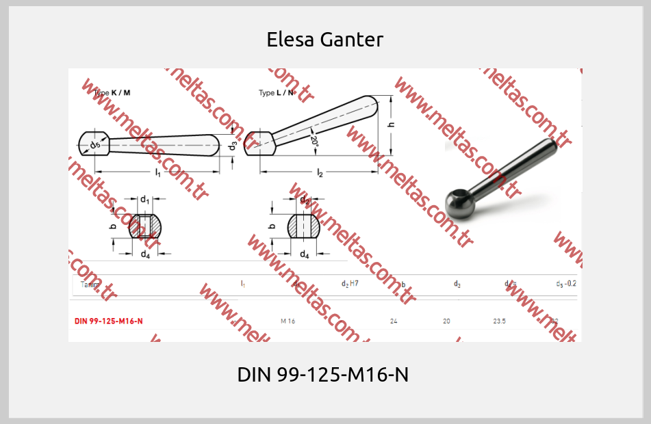 Elesa Ganter - DIN 99-125-M16-N 