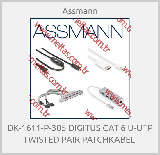 Assmann - DK-1611-P-305 DIGITUS CAT 6 U-UTP TWISTED PAIR PATCHKABEL 