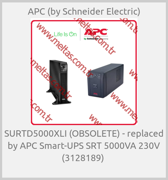 APC (by Schneider Electric)-SURTD5000XLI (OBSOLETE) - replaced by APC Smart-UPS SRT 5000VA 230V (3128189) 
