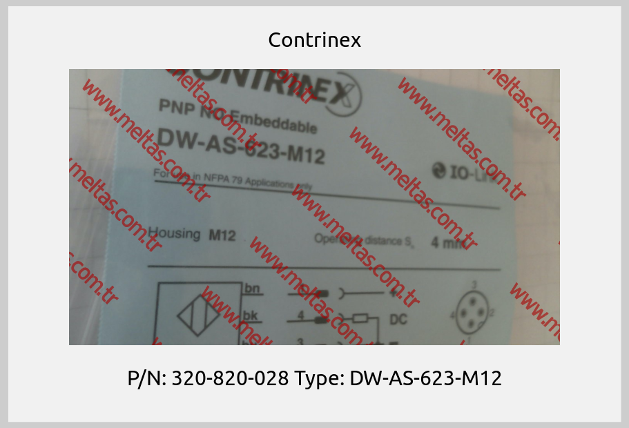 Contrinex - P/N: 320-820-028 Type: DW-AS-623-M12