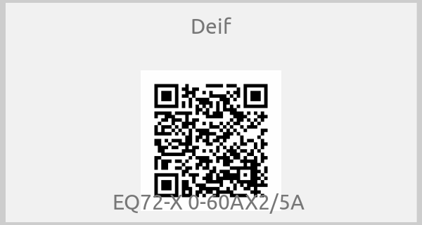 Deif - EQ72-X 0-60AX2/5A 