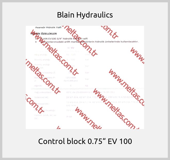 Blain Hydraulics-Control block 0.75“ EV 100