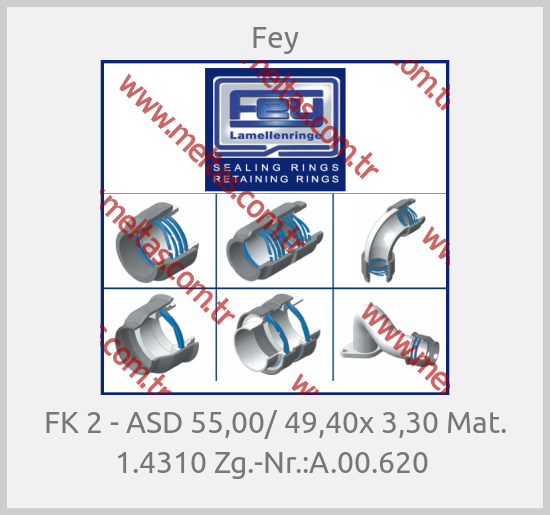 Fey lamellenringe.-FK 2 - ASD 55,00/ 49,40x 3,30 Mat. 1.4310 Zg.-Nr.:A.00.620 
