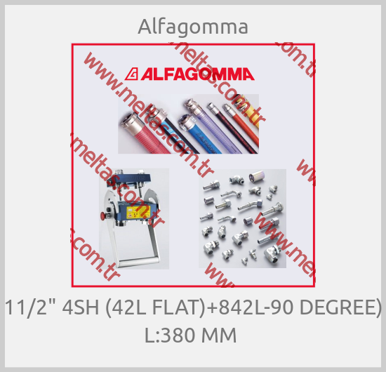 Alfagomma - 11/2" 4SH (42L FLAT)+842L-90 DEGREE) L:380 MM 
