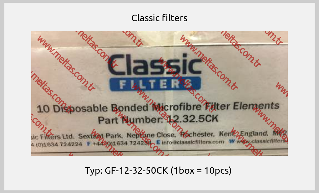 Classic filters - Typ: GF-12-32-50CK (1box = 10pcs) 