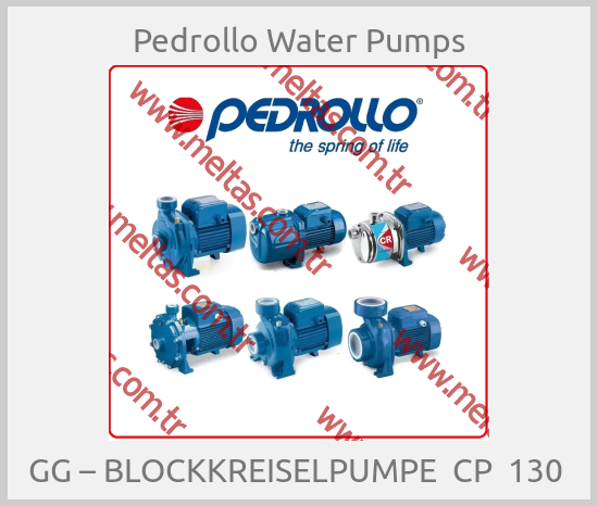 Pedrollo Water Pumps - GG – BLOCKKREISELPUMPE  CP  130 