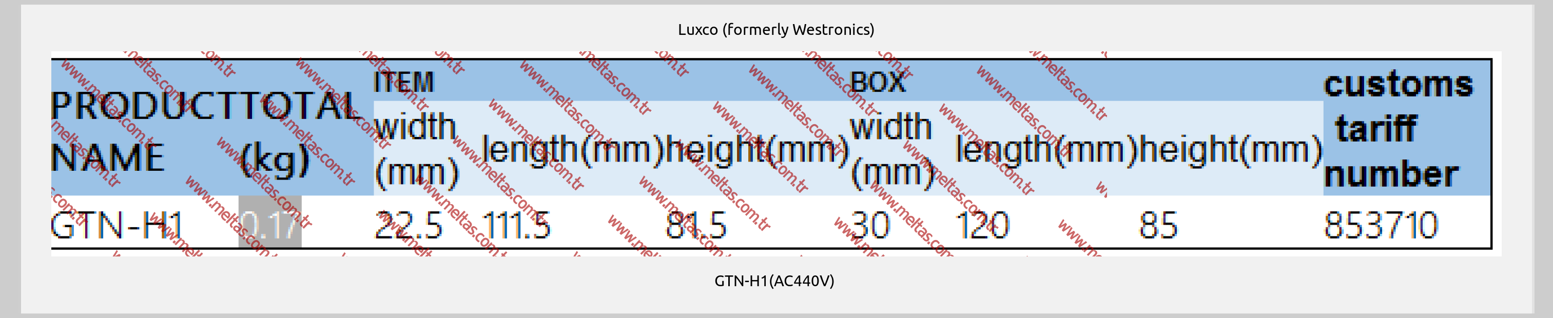 Luxco (formerly Westronics) - GTN-H1(AC440V) 
