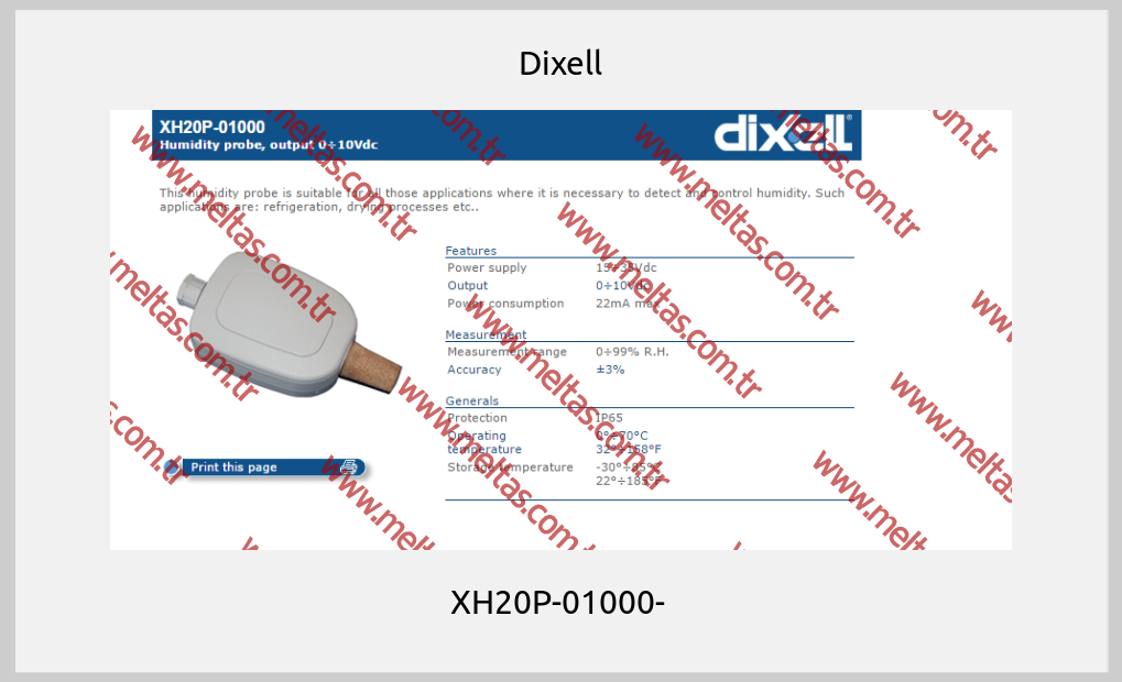 Dixell - XH20P-01000- 