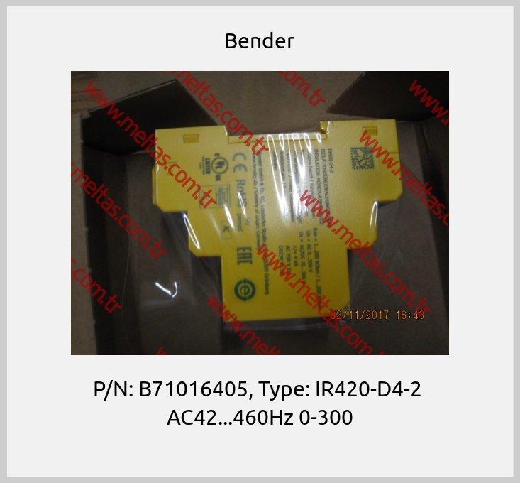 Bender-P/N: B71016405, Type: IR420-D4-2  AC42...460Hz 0-300