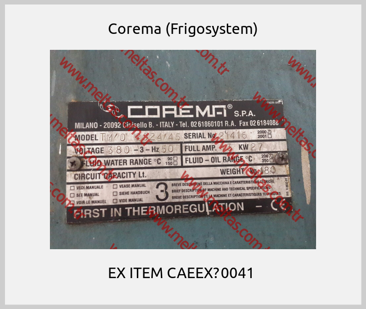 Corema (Frigosystem) - EX ITEM CAEEX‐0041 