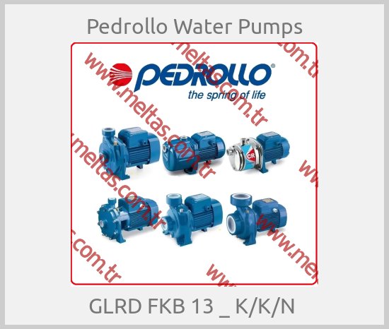 Pedrollo Water Pumps - GLRD FKB 13 _ K/K/N 