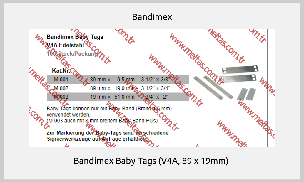Bandimex - Bandimex Baby-Tags (V4A, 89 x 19mm) 