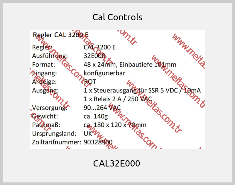 Cal Controls - CAL32E000 