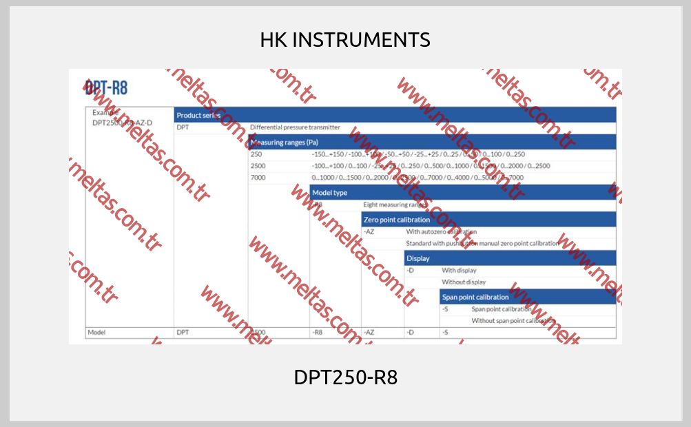 HK INSTRUMENTS - DPT250-R8