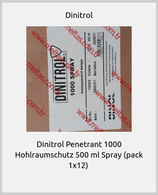 Dinitrol - Dinitrol Penetrant 1000 Hohlraumschutz 500 ml Spray (pack 1x12) 